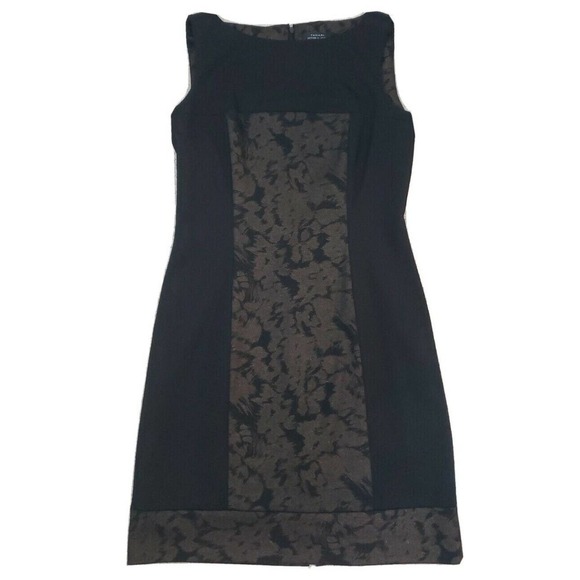 TAHARI ASL ~Woman Size 4Petite~Black/Gold Lined Sheath Formal Dress Fully Lined - Picture 1 of 12